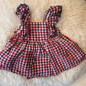 Baby Gap Red White and Blue 0-3 Month Dress with Buttons on Back